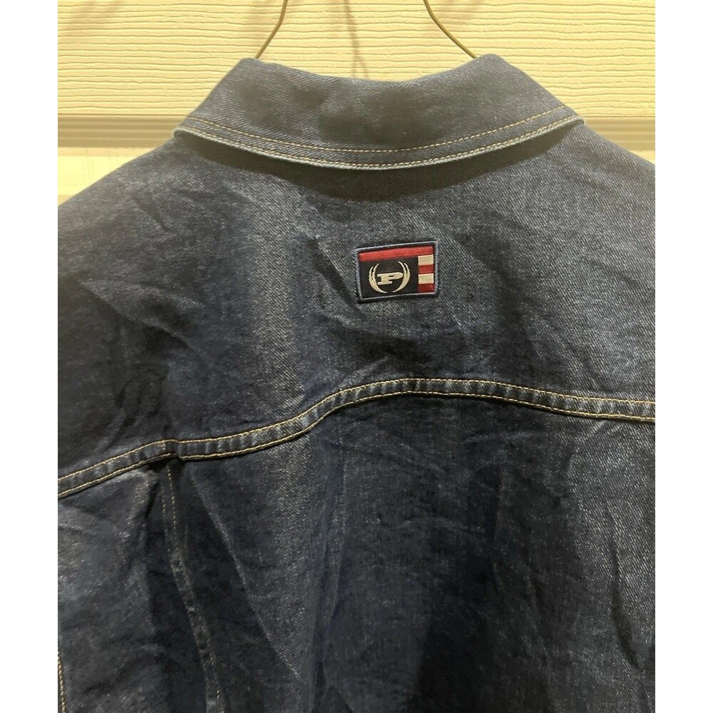 Vintage Y2K Phat Farm Dark Denim Jean Jacket Mens XL 90s Hip Hop Streetwear LNC - Picture 7 of 7